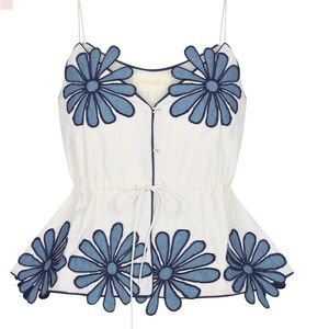 Ivory Flowers Pam Top Embroidered Women's Blouse